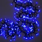 Гирлянда "Нить" уличная, УМС, мишура шарики 3 м, LED-288-220V фиксинг, нить тёмная, свечение синее - Фото 1