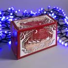 Гирлянда "Нить" уличная, УМС, мишура шарики 3 м, LED-288-220V фиксинг, нить тёмная, свечение синее - Фото 3