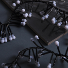 Гирлянда "Нить" уличная, УМС, мишура шарики 3 м, LED-288-220V фиксинг, нить тёмная, свечение фиолетовое - Фото 2