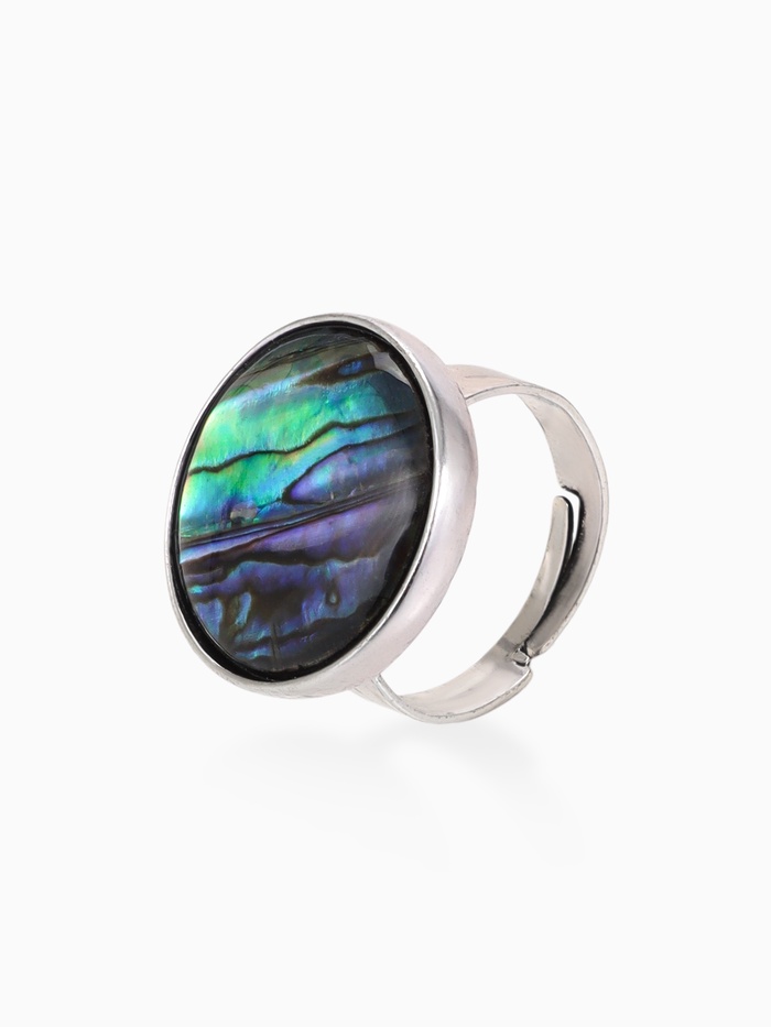 Кольцо из эпоксидной смолы «Галиотис», круг, безразмерное - Фото 1