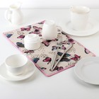 Коврик для сушки посуды Доляна «Сумеречные бабочки», 25×40 см, лён - Фото 2