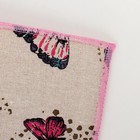 Коврик для сушки посуды Доляна «Сумеречные бабочки», 25×40 см, лён - Фото 3