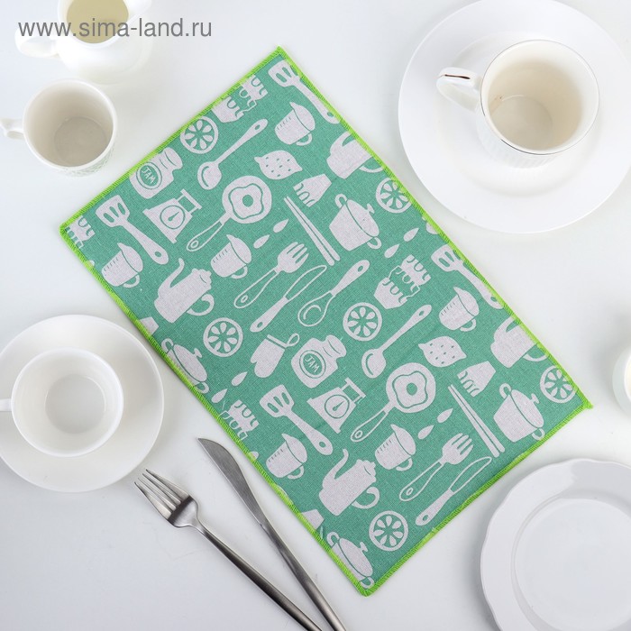 Коврик для сушки посуды Доляна «Хозяйственный», 25×40 см, лён - Фото 1