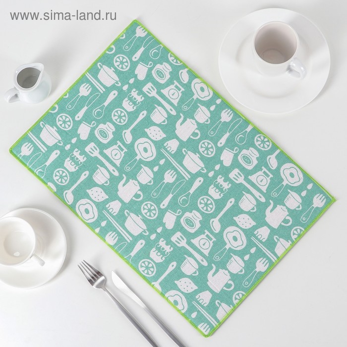 Коврик для сушки посуды Доляна «Хозяйственный», 34×50 см, лён - Фото 1