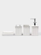 Набор аксессуаров для ванной комнаты «Завитки», 4 предмета, мыльница, дозатор для мыла, 2 стакана, белый - Фото 3