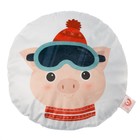 Подушка "Этель" Лыжник 43х42 см, велюр, 100% п/э - Фото 1