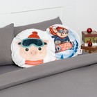 Подушка "Этель" Лыжник 43х42 см, велюр, 100% п/э - Фото 4