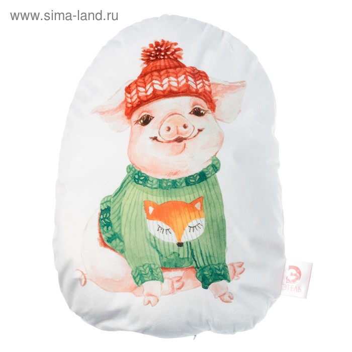 Подушка "Этель" Свин 36х50 см, велюр, 100% п/э - Фото 1