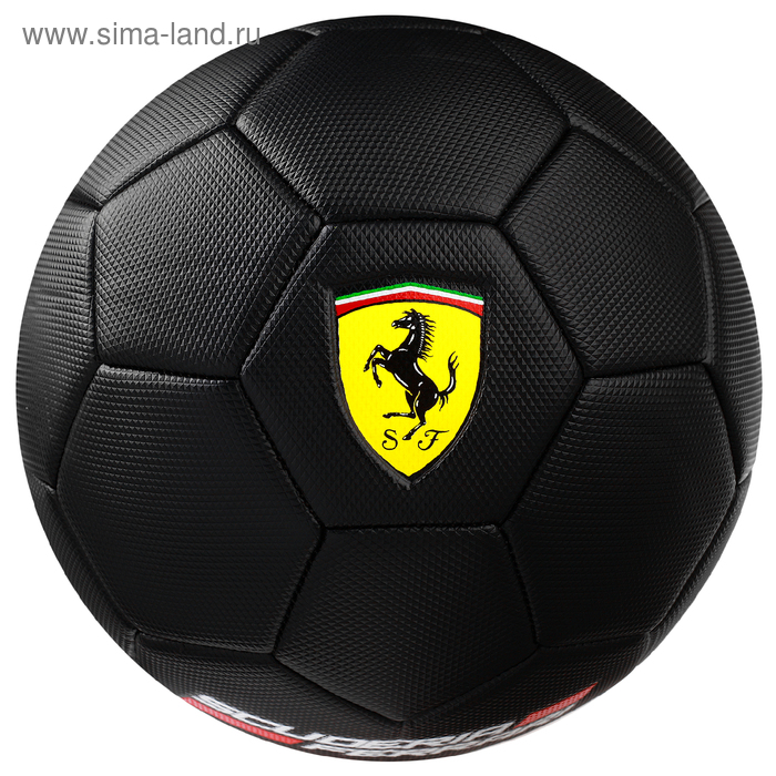 Мяч футбольный FERRARI, размер 5, PVC, цвет чёрный - Фото 1