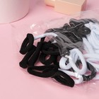 Резинка для волос "Махрушка" (набор 48 шт) 5,5 см, чёрный белый - фото 9417305