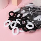 Резинки для волос Выбражулька «Махрушка», набор 76 шт., 3.5 см, чёрные, белые - Фото 1