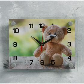 Часы-картина настенные, серия: Животный мир, "Мишка", 20 х 26 см