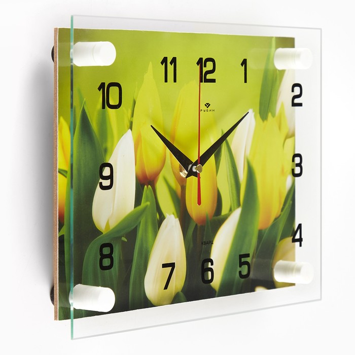 Часы настенные: Цветы, "Тюльпаны", бесшумные, 20 х 26 см - фото 1883407649