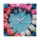 Часы-картина настенные, серия: Цветы, "Бутоны", плавный ход, 25 х 25 см - фото 2873808