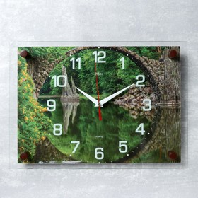 Часы-картина настенные, серия: Природа, "Мост", плавный ход, 25 х 35 см