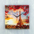 Часы-картина настенные, серия: Город, "Эйфелева башня вечерняя", плавный ход, 35 х 35 см - фото 2544738