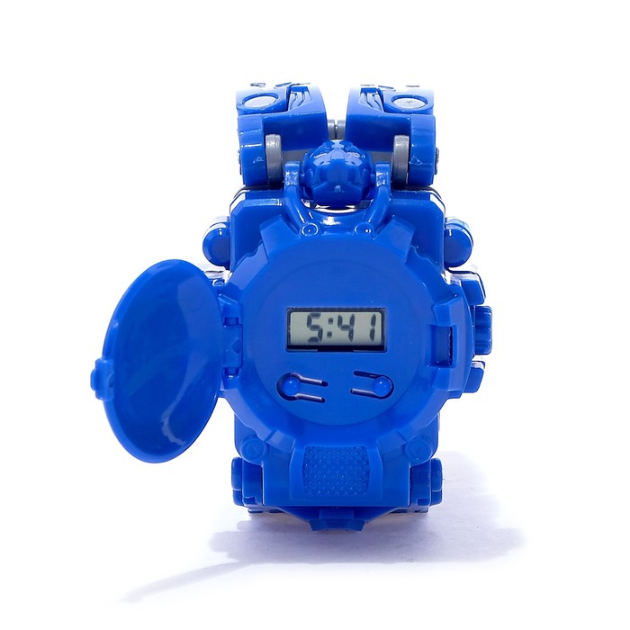 Робот «Часы», трансформируется, с индикацией времени, цвет синий - фото 1906963059