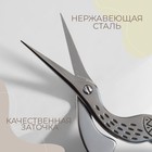 Ножницы для рукоделия «Цапельки», скошенное лезвие, 3,5", 9 см, цвет серебряный - фото 8428464