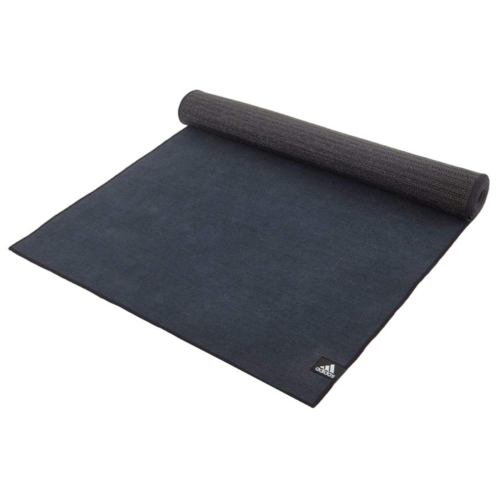 Тренировочный коврик (мат) для горячей йоги Adidas, цвет чёрный - Фото 1
