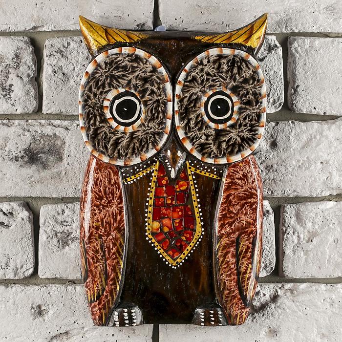 Настенное панно «Сова с галстуком», 25×16×2 см, МИКС - Фото 1