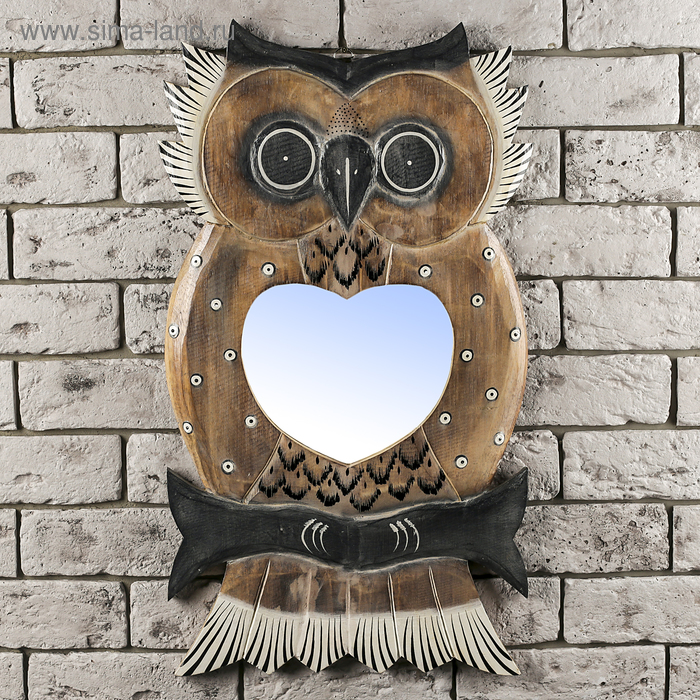 Панно зеркальное «Сова», 1.5×33×60 см - Фото 1