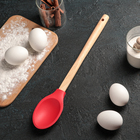 Ложка силиконовая гарнирная Доляна «Эко», 34 см, цвет МИКС - Фото 1