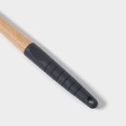 Лопатка кухонная Доляна «Брауни», 32×6 см, силикон, бук, чёрная - Фото 4