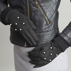 Перчатки женские, для сенсорных экранов, р-р 6,5, длина 24 см, подклад шерсть, цвет чёрный - Фото 1