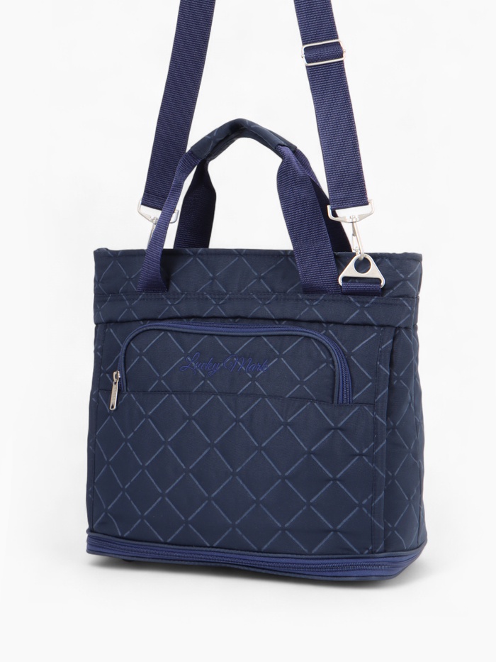 Сумка дорожная на молнии, наружный карман, длинный ремень, синяя - Фото 1