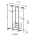 Шкаф-купе «Лорд», 1700×580×2200 мм, цвет ясень шимо светлый/тёмный - Фото 3