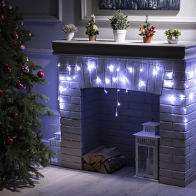 УЦЕНКА Гирлянда «Бахрома», 3×0.5 м, IP20, 80 LED, 220 В, 8 режимов, прозрачная нить, свечение белое 4045453