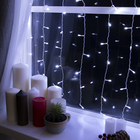 УЦЕНКА Гирлянда «Занавес» 1.5×1 м, IP20, прозрачная нить, 180 LED, 220 В, 8 режимов, свечение белое - Фото 2