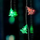 УЦЕНКА Гирлянда «Бахрома», 1.8×0.5 м, с насадками «Ёлки», IP20, 48 LED, 220 В, мигание, прозрачная нить, свечение мульти - Фото 9