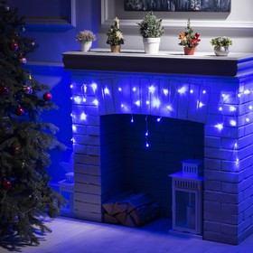 Гирлянда «Бахрома» 3 × 0.5 м, IP20, прозрачная нить, 80 LED, свечение синее, 8 режимов, 220 В, УЦЕНКА 4027596
