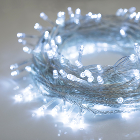Гирлянда «Нить» 20 м, IP20, прозрачная нить, 200 LED, свечение белое, 8 режимов, 220 В, УЦЕНКА 4027605