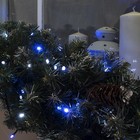 УЦЕНКА Гирлянда «Нить», 10 м, IP44, УМС, 100 LED, 220 В, мигание, тёмная нить, свечение бело-синее - Фото 3