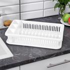 Сушилка для посуды IDEA, 42.5×27.5×9.5 см, пластик, белый - Фото 1