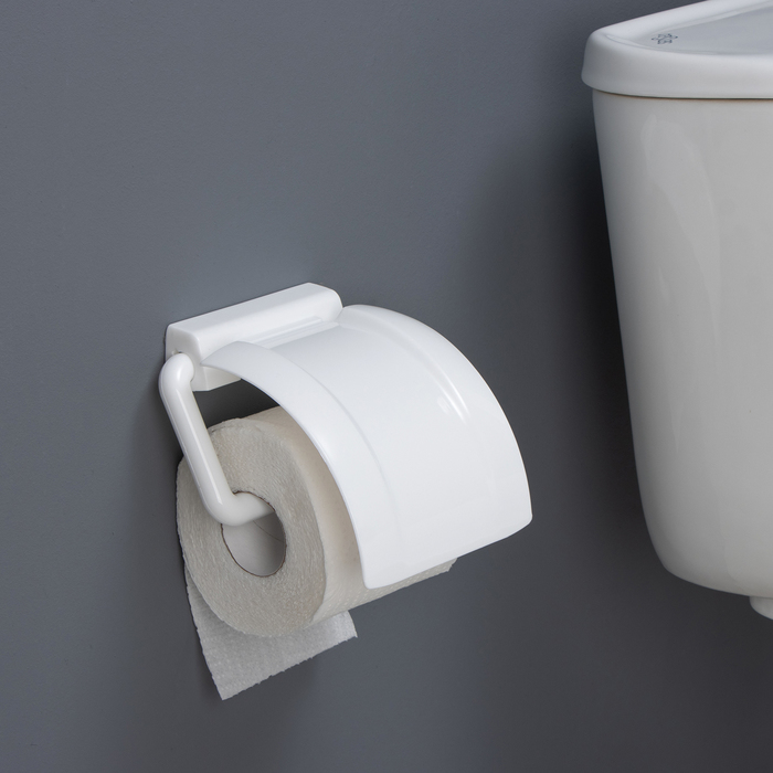 Держатель для туалетной бумаги IDEA, пластик, 6×17×4.5 см, белый - Фото 1