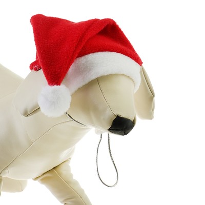 Колпак новогодний для собак, размер L-XL, длина 26-28 см, обхват морды 34-36 см