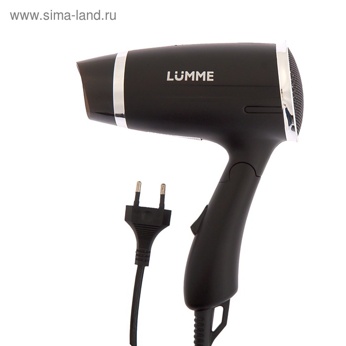 Фен LUMME LU-1043, 1400 Вт, 2 температурных режима, складная ручка, серебристый агат - Фото 1