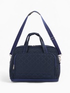 Сумка дорожная на молнии, с увеличением, 2 наружных кармана, длинный ремень, синяя - Фото 2