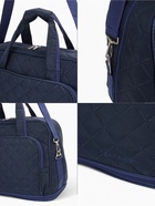 Сумка дорожная на молнии, с увеличением, 2 наружных кармана, длинный ремень, синяя - Фото 3