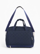 Сумка дорожная на молнии, с увеличением, 2 наружных кармана, длинный ремень, синяя - Фото 4