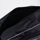 Сумка дорожная на молнии, с увеличением, наружный карман, длинный ремень, цвет чёрный/серый - Фото 4