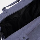 Сумка дорожная на молнии, наружный карман, длинный ремень, цвет серый - Фото 3