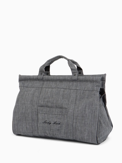 Сумка дорожная на молнии, наружный карман, длинный ремень, серая