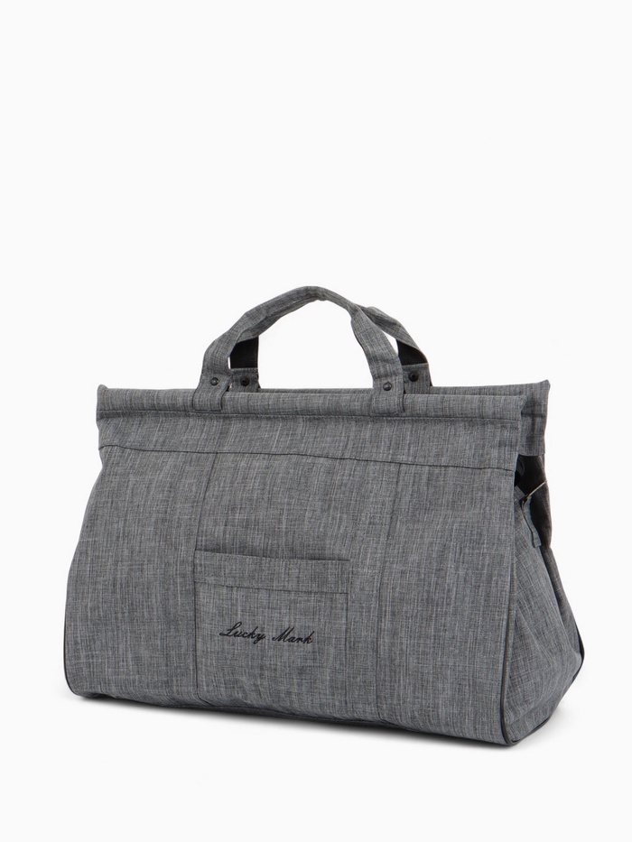 Сумка дорожная на молнии, наружный карман, длинный ремень, серая - Фото 1