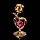 Сувенир «Тюльпан с сердцем», 3×3×8 см, с кристаллами - Фото 3
