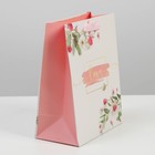 Пакет подарочный ламинированный вертикальный, упаковка, «Любовь дарит счастье», MS 23 х 18 х 8 см - Фото 2