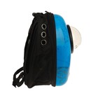Рюкзак для переноски животных "Бабочка", с окном для обзора, 32 х 26 х 44 см, голубой - фото 8428715